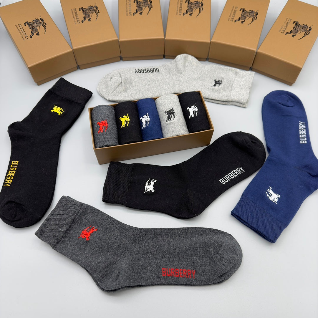 Burberry Grey Black Navy Small Colour Emblems Ankle Socks, image 6