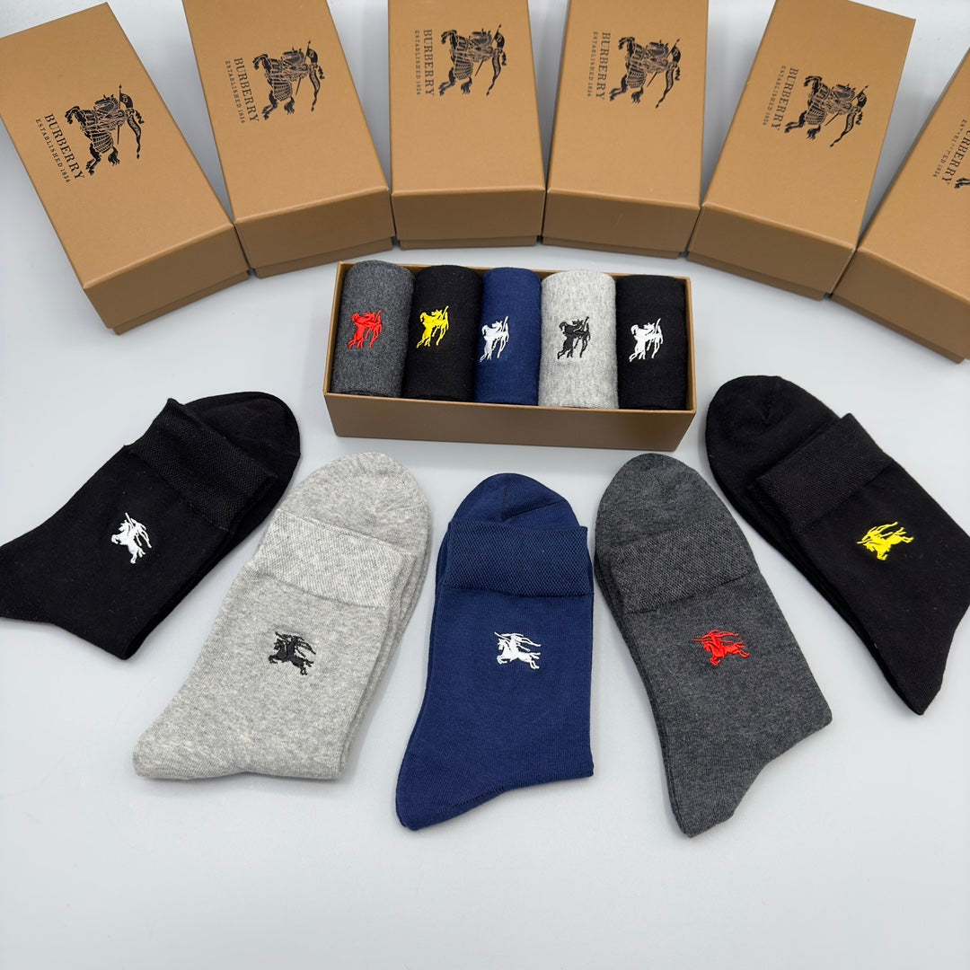 Burberry Grey Black Navy Small Colour Emblems Ankle Socks, image 7