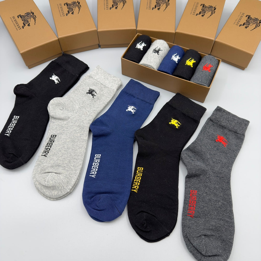 Burberry Grey Black Navy Small Colour Emblems Ankle Socks, image 4