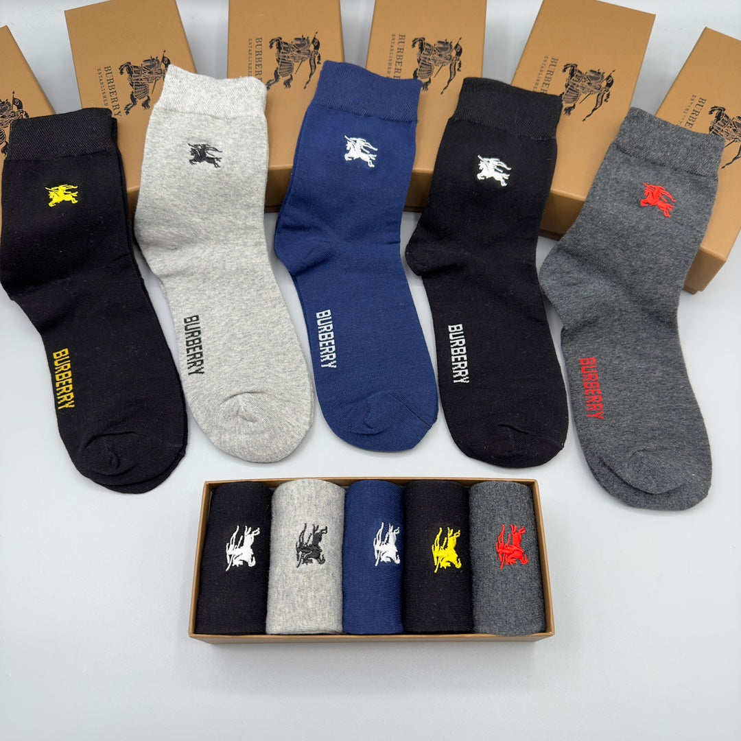 Burberry Grey Black Navy Small Colour Emblems Ankle Socks, image 3