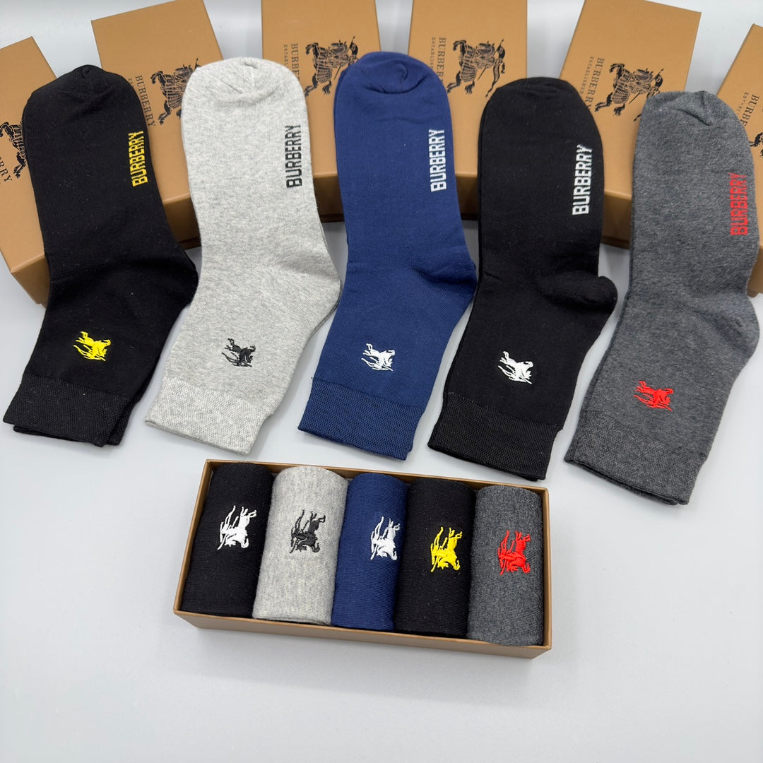 Burberry Grey Black Navy Small Colour Emblems Ankle Socks, image 8