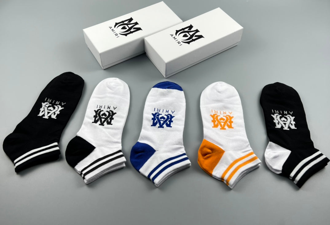Fendi Black White Blue Orange Small Emblems Ankle Socks, image 3