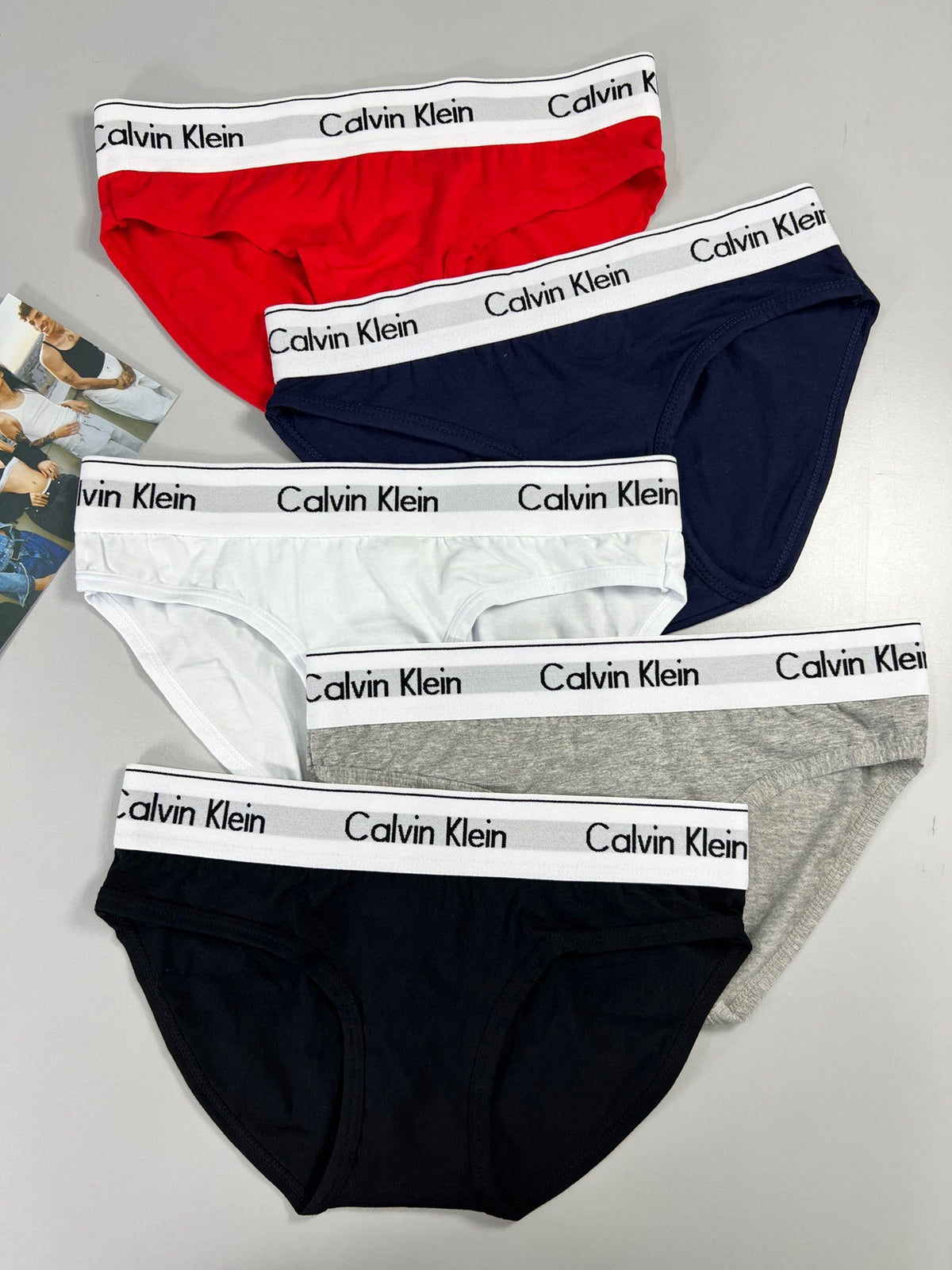 Calvin Klein Grey White Red Brief Stack Women's Briefs, image 2