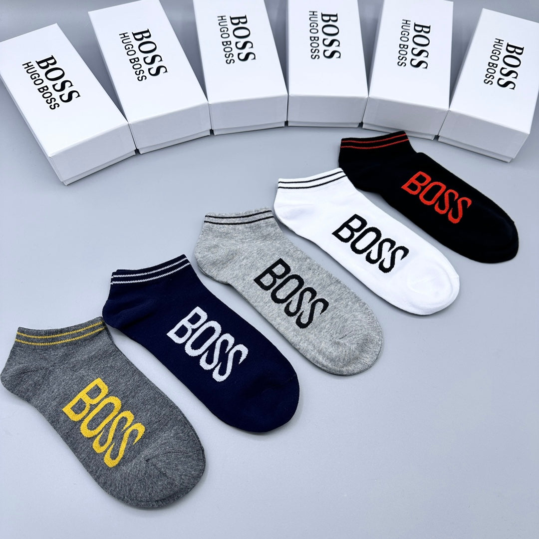 BOSS Large Wordmark Ankle Socks, gallery image 1