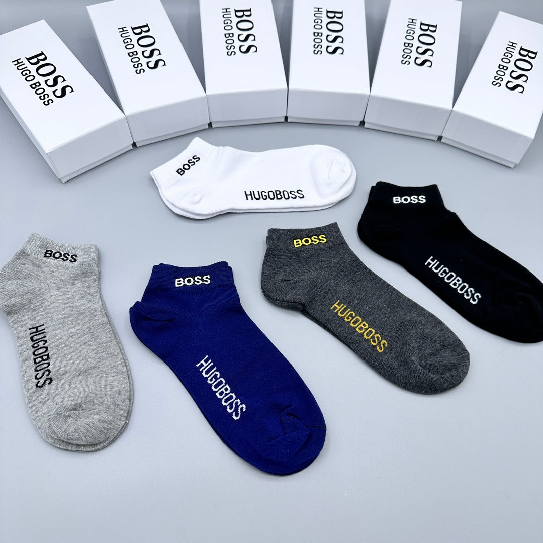 BOSS Small Wordmark Colour-Mix Ankle Socks, gallery image 8