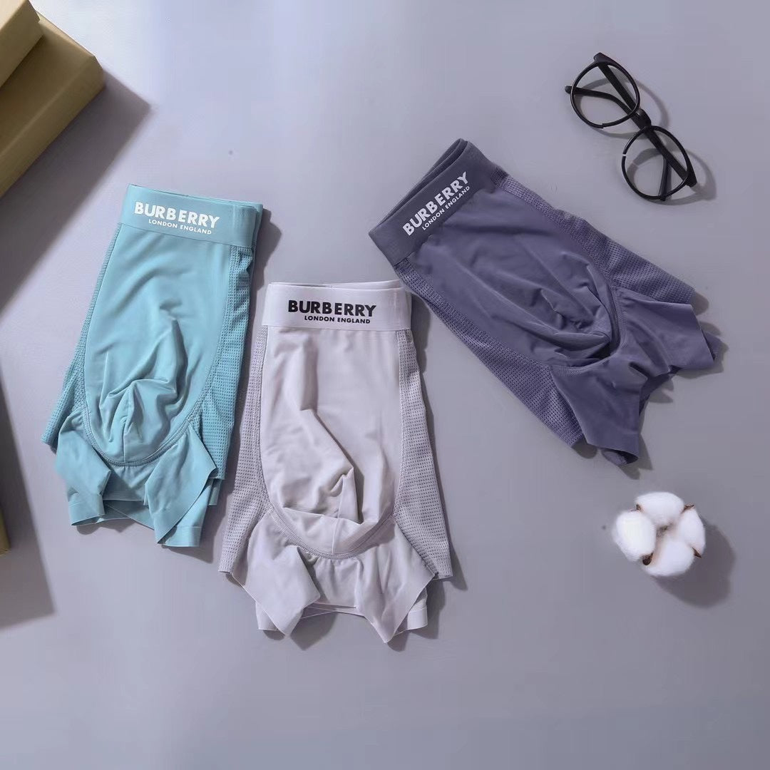 Burberry Lilac Teal Grey Small Waist Text Boxer Briefs, image 7