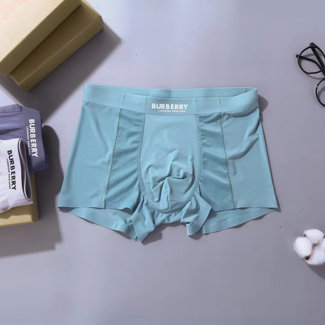 Burberry Lilac Teal Grey Small Waist Text Boxer Briefs, image 8