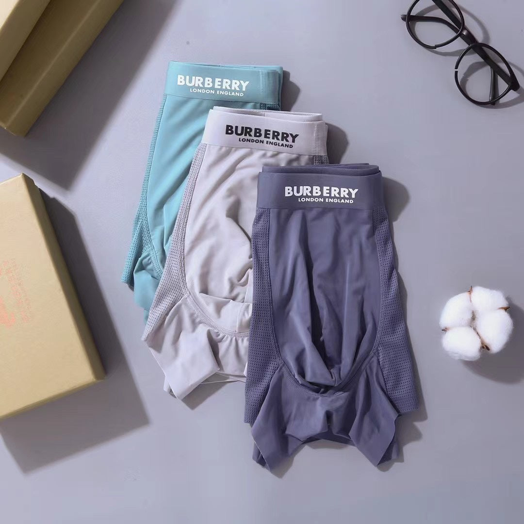 Burberry Lilac Teal Grey Small Waist Text Boxer Briefs, image 6