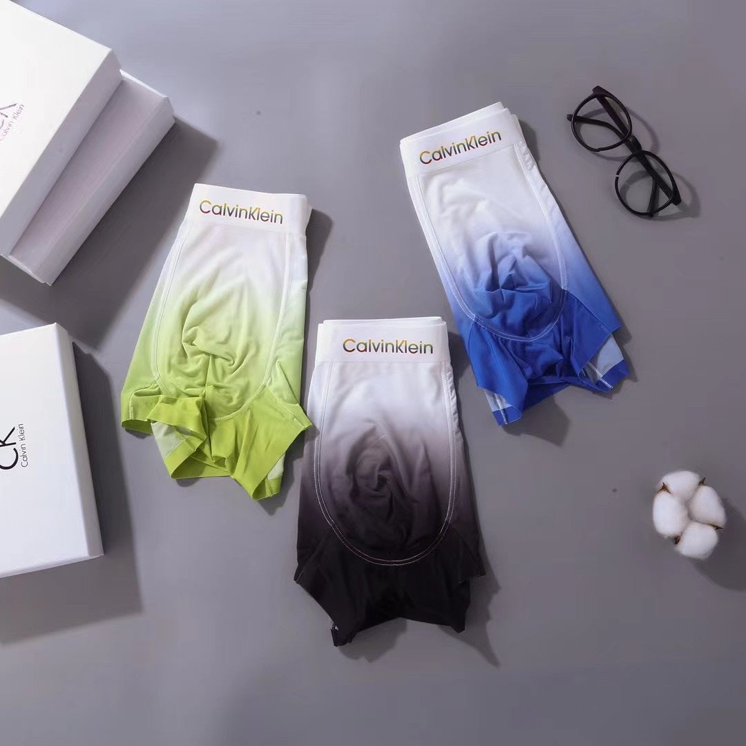 Calvin Klein Blue Gradient White Waistband Boxer Briefs, image 6