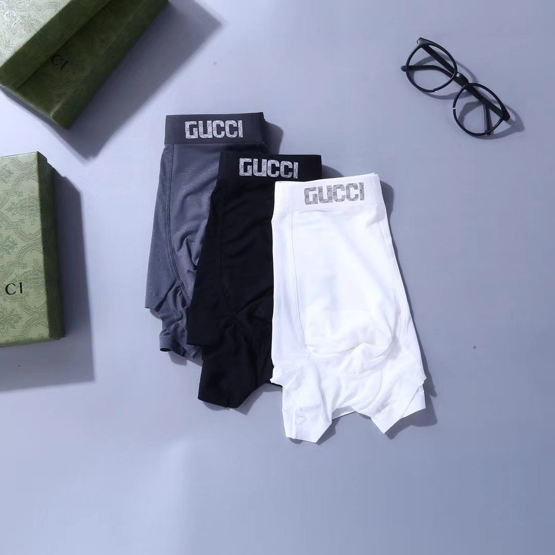 Gucci Black White Grey Small Waist Text Boxer Briefs, image 5