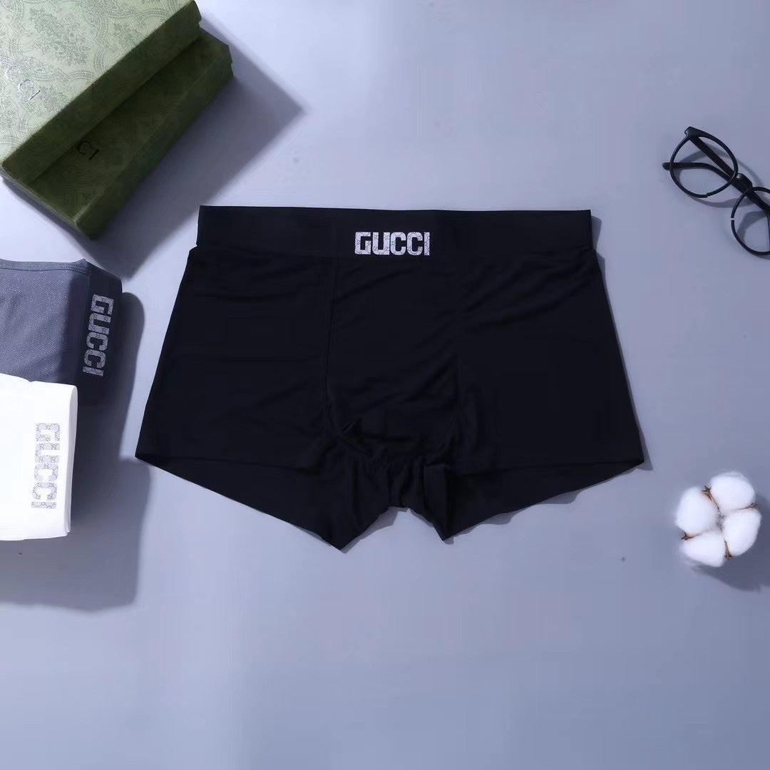 Gucci Black White Grey Small Waist Text Boxer Briefs, image 7