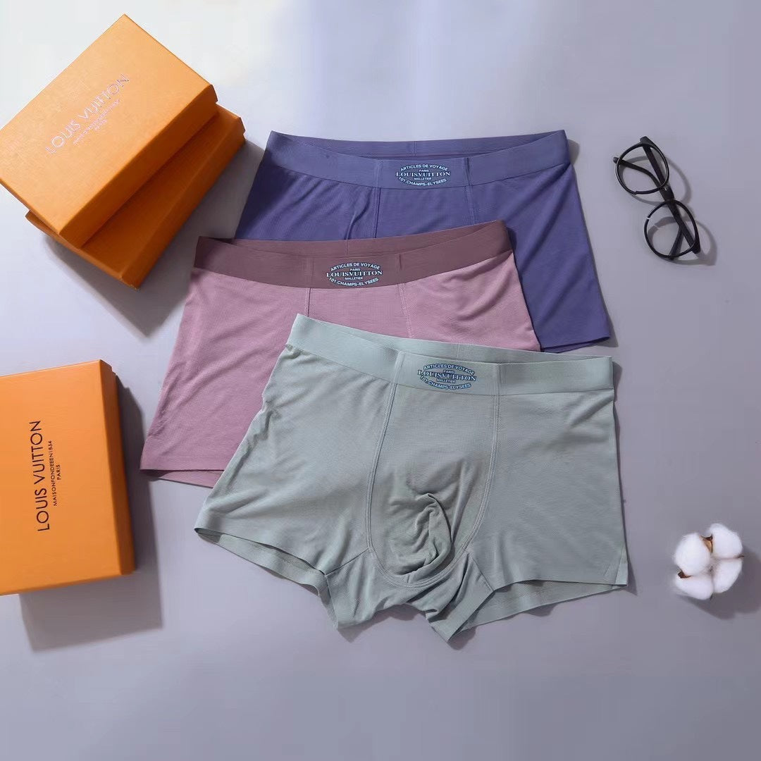 Louis Vuitton Pink Blue Mint Textured Side Lines Boxer Briefs, image 3
