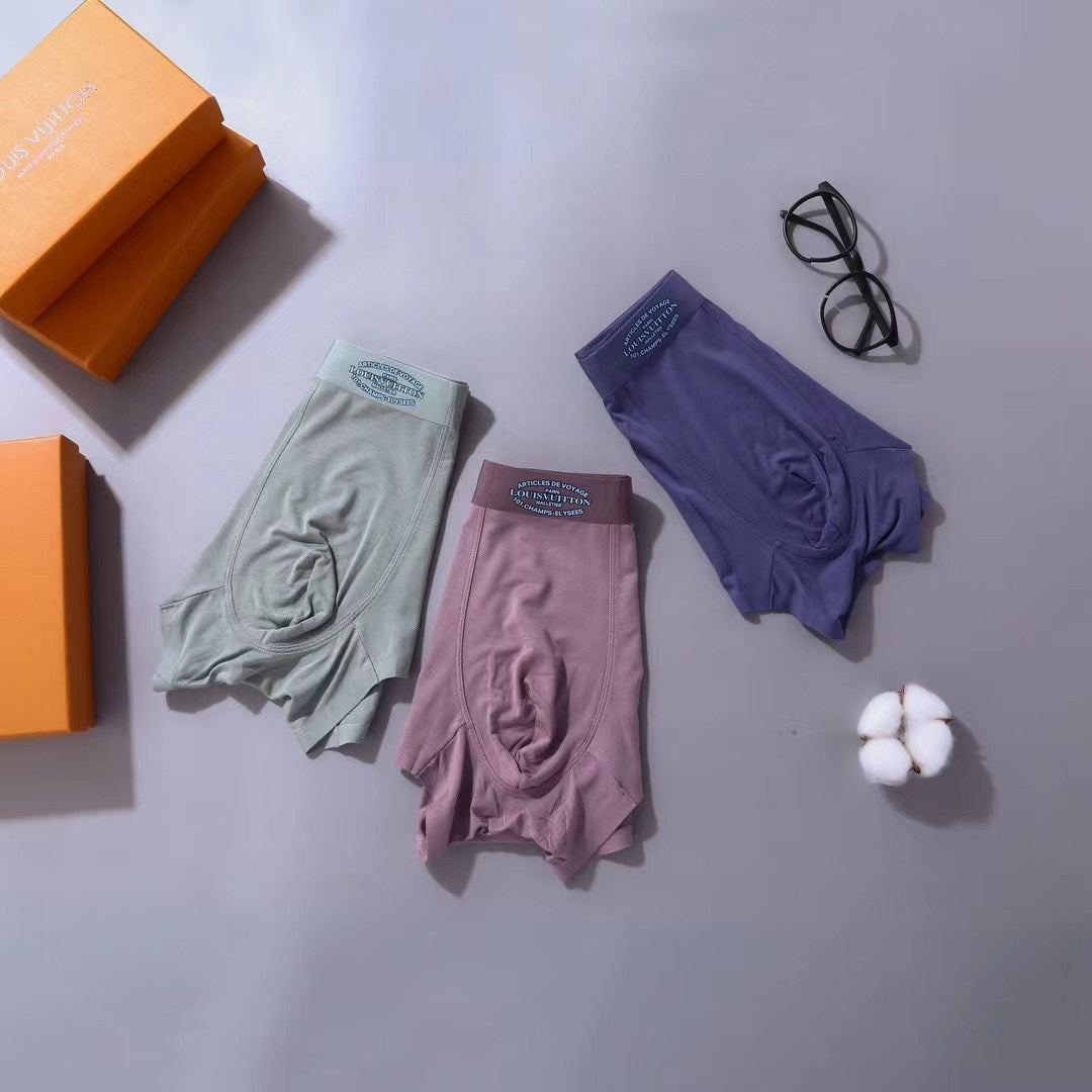 Louis Vuitton Pink Blue Mint Textured Side Lines Boxer Briefs, image 6