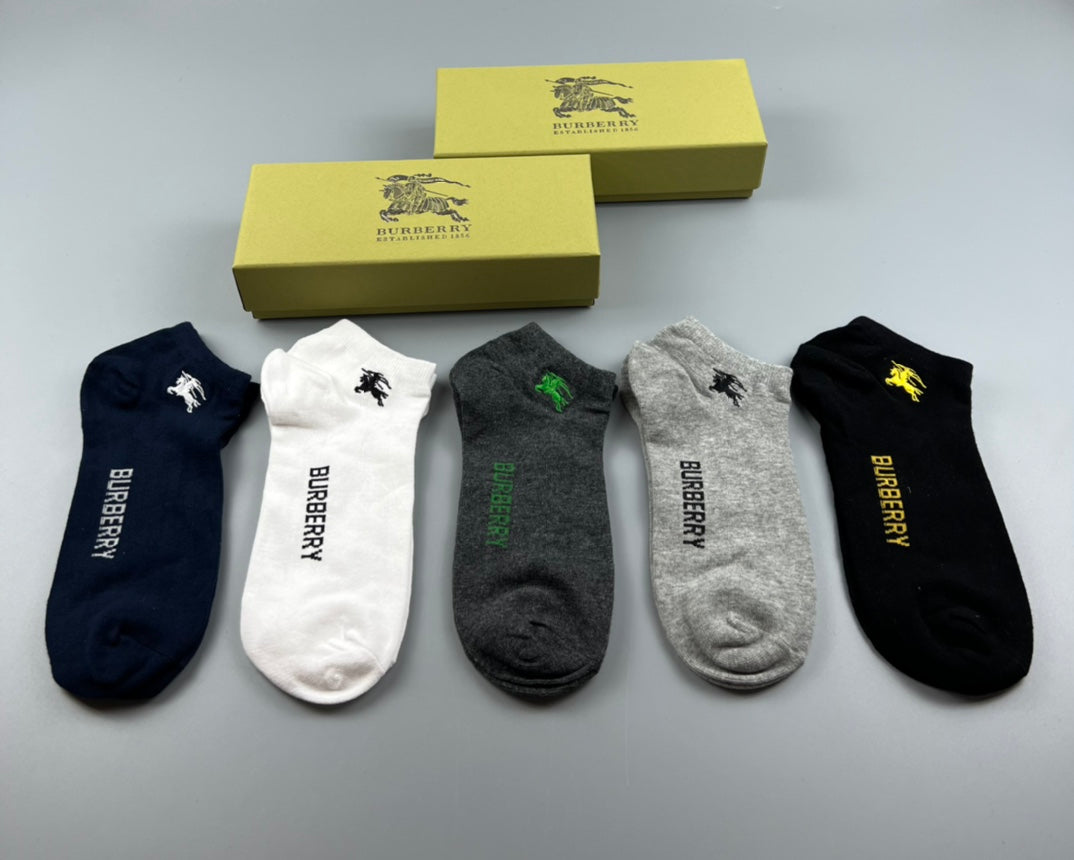 Burberry Neutral Small Coloured Horse Box Crew Socks, image 2