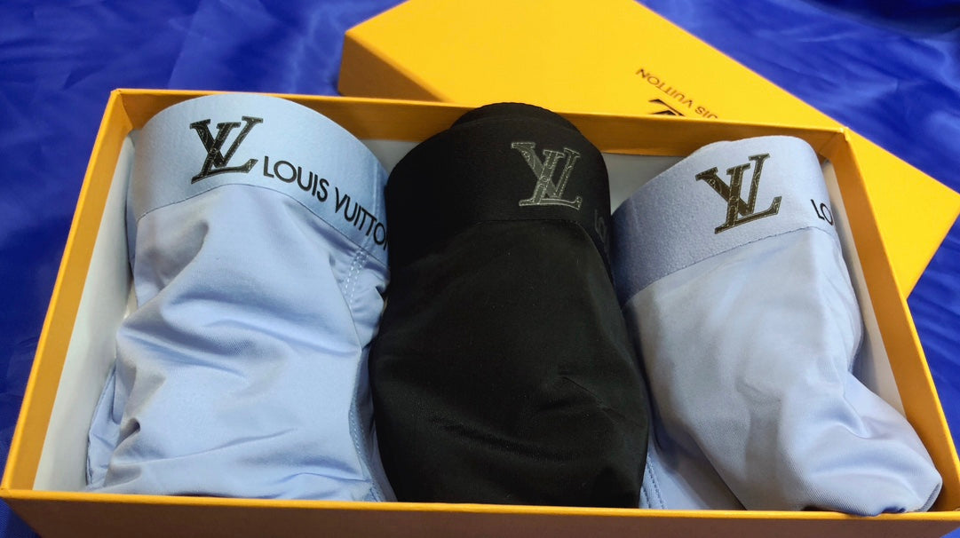 Louis Vuitton Blue Grey Black Small Waist Mark Boxer Briefs, image 6