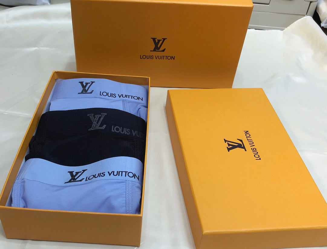 Louis Vuitton Blue Grey Black Small Waist Mark Boxer Briefs, image 9