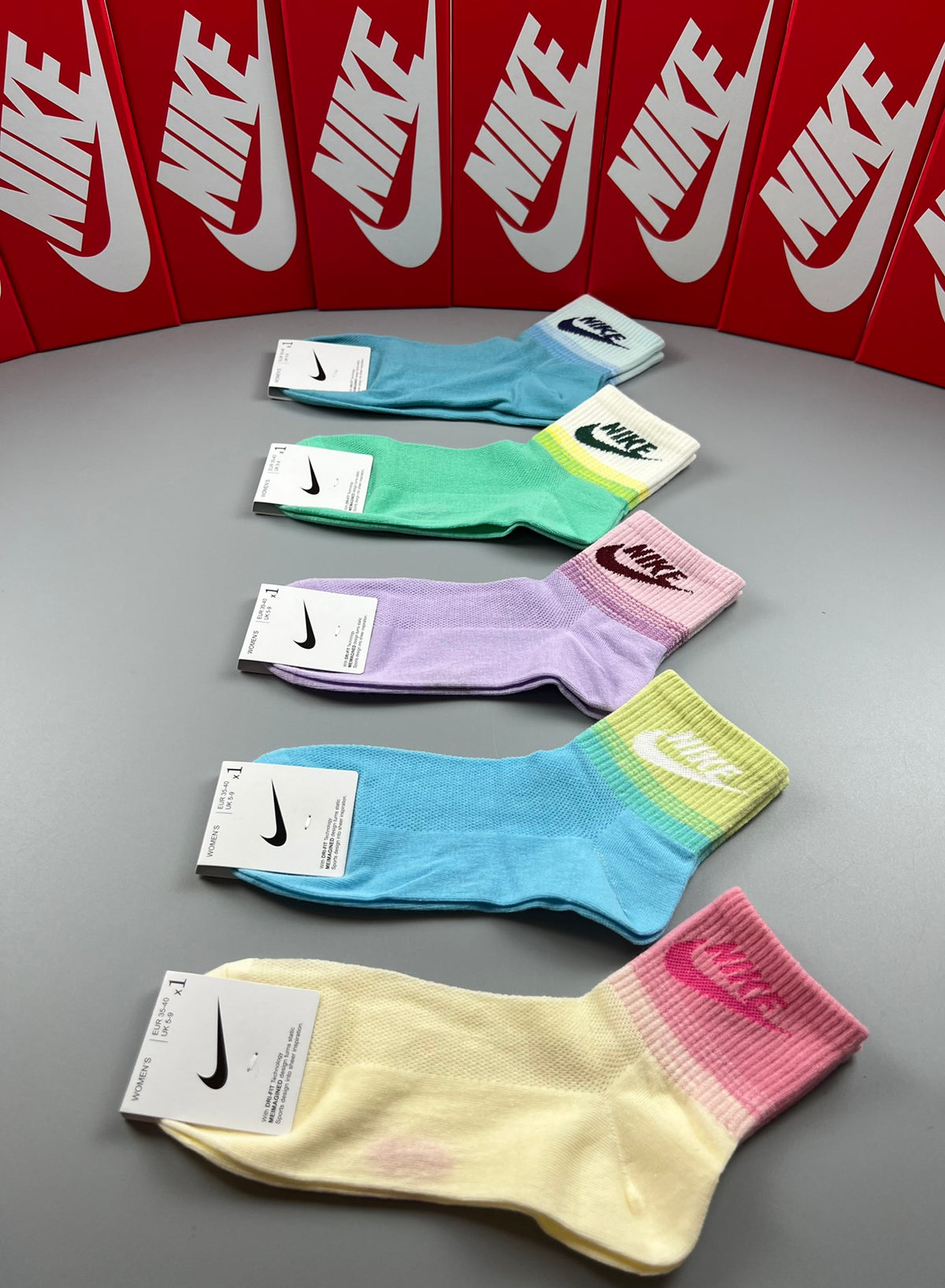Nike Pastel Colour-Block Ankle Socks, gallery image 9