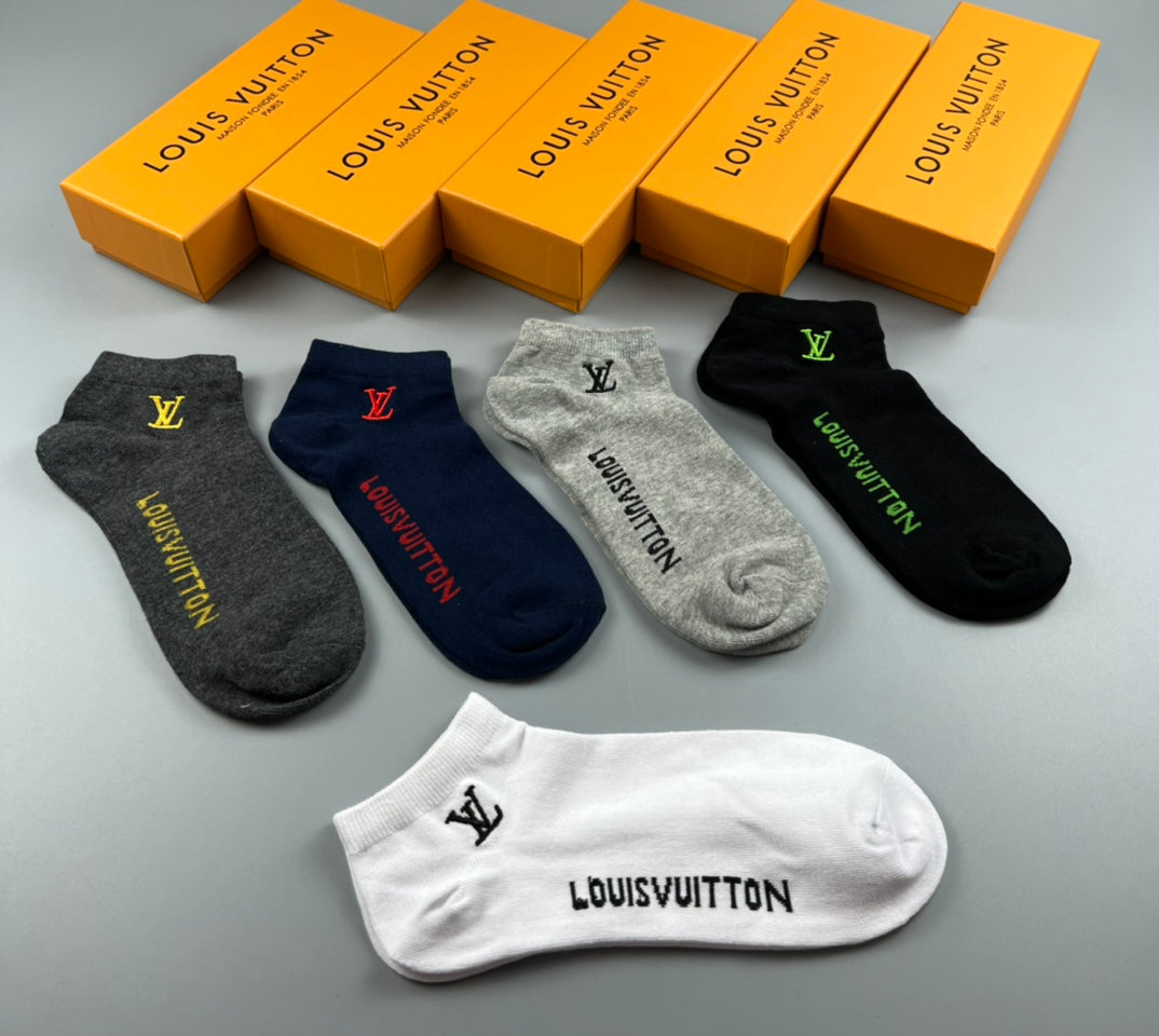 Louis Vuitton Neutral Small Coloured Monogram Crew Socks, image 4