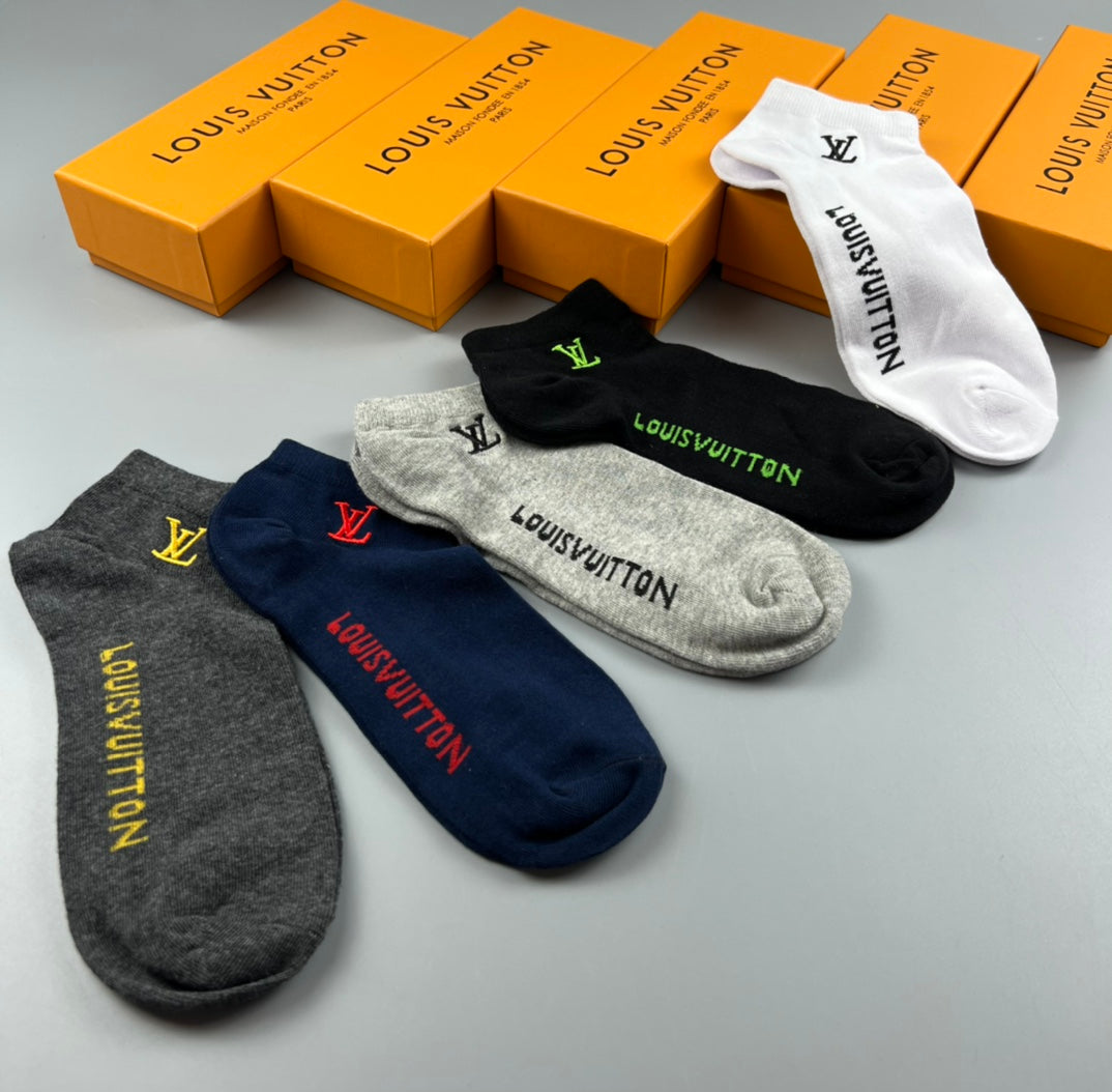 Louis Vuitton Neutral Small Coloured Monogram Crew Socks, image 7