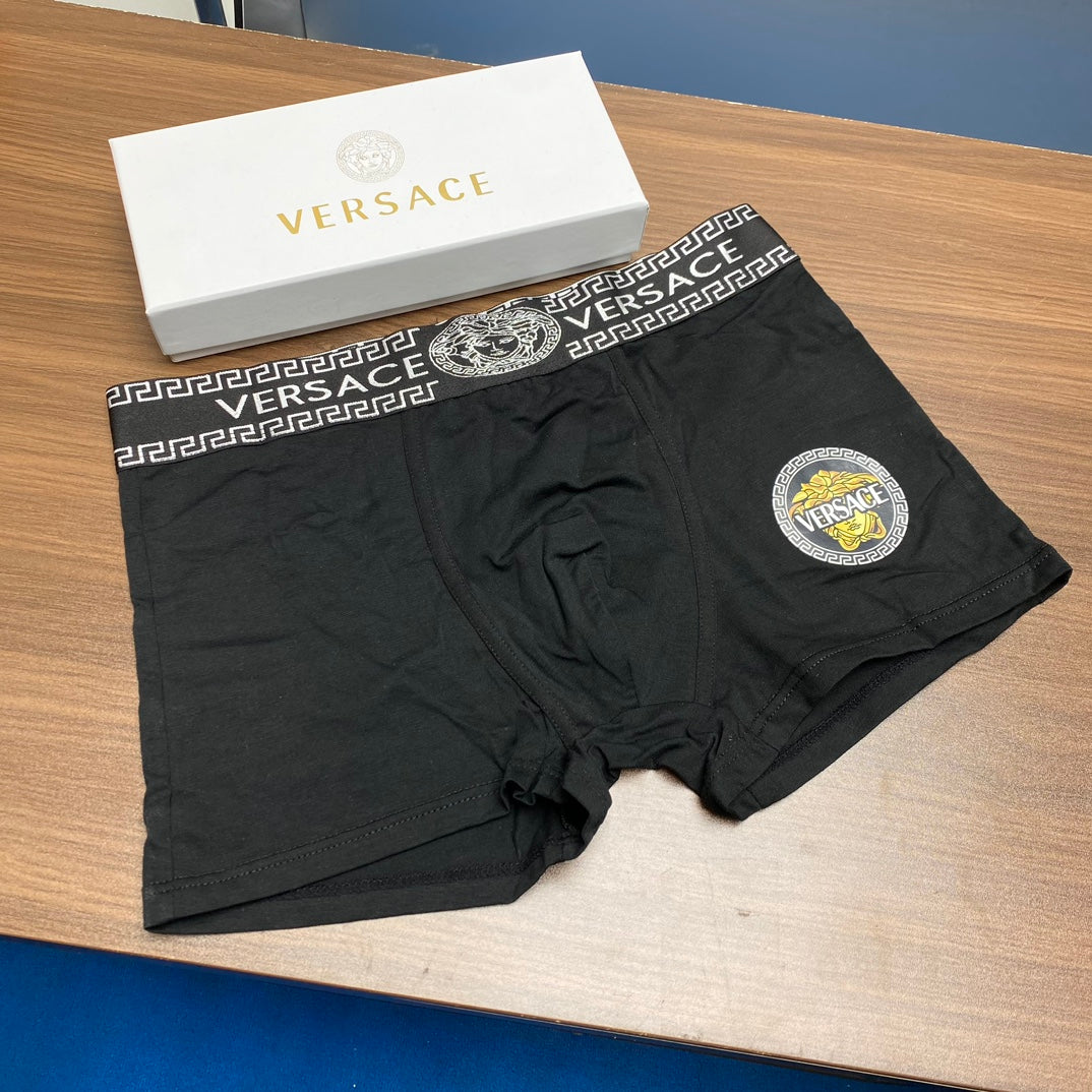 Versace Blue Grey Repeating Pattern Waist Boxer Briefs, image 5