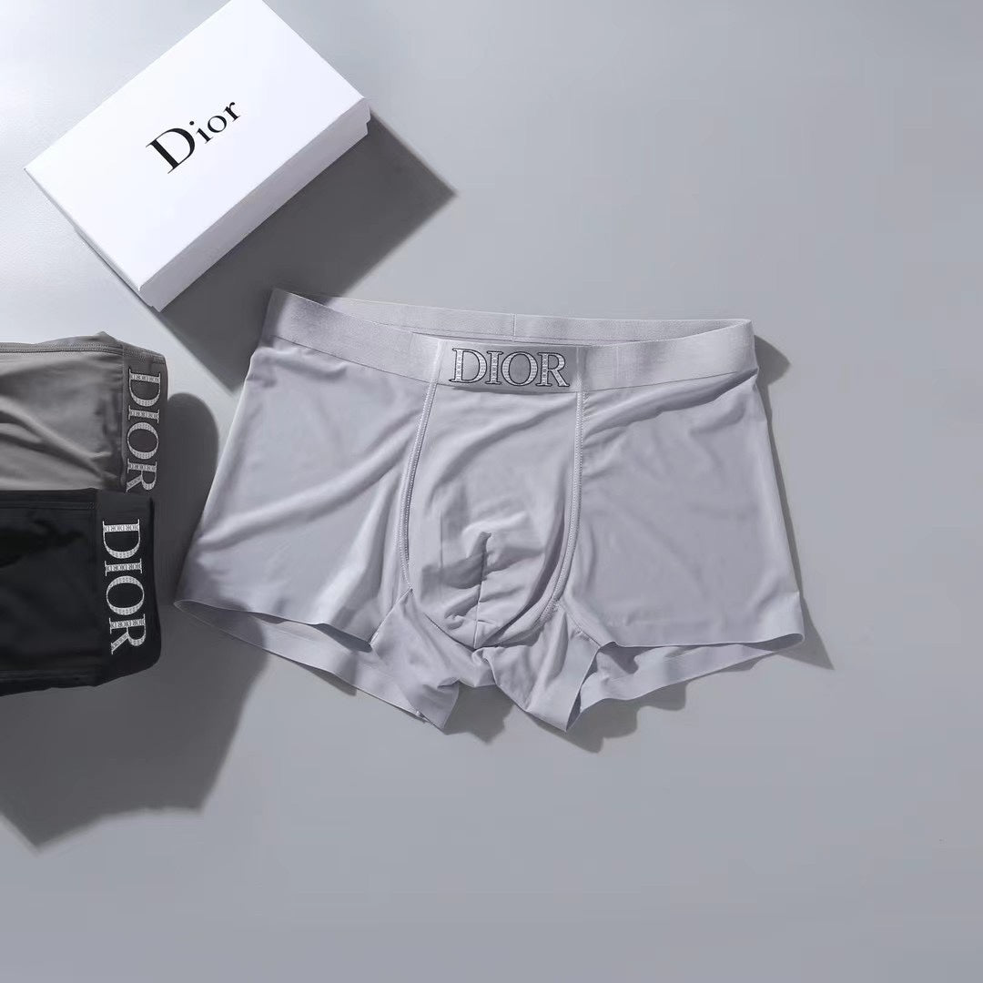 Dior Grey Black Broad Wordmark Waist Boxer Briefs, image 8