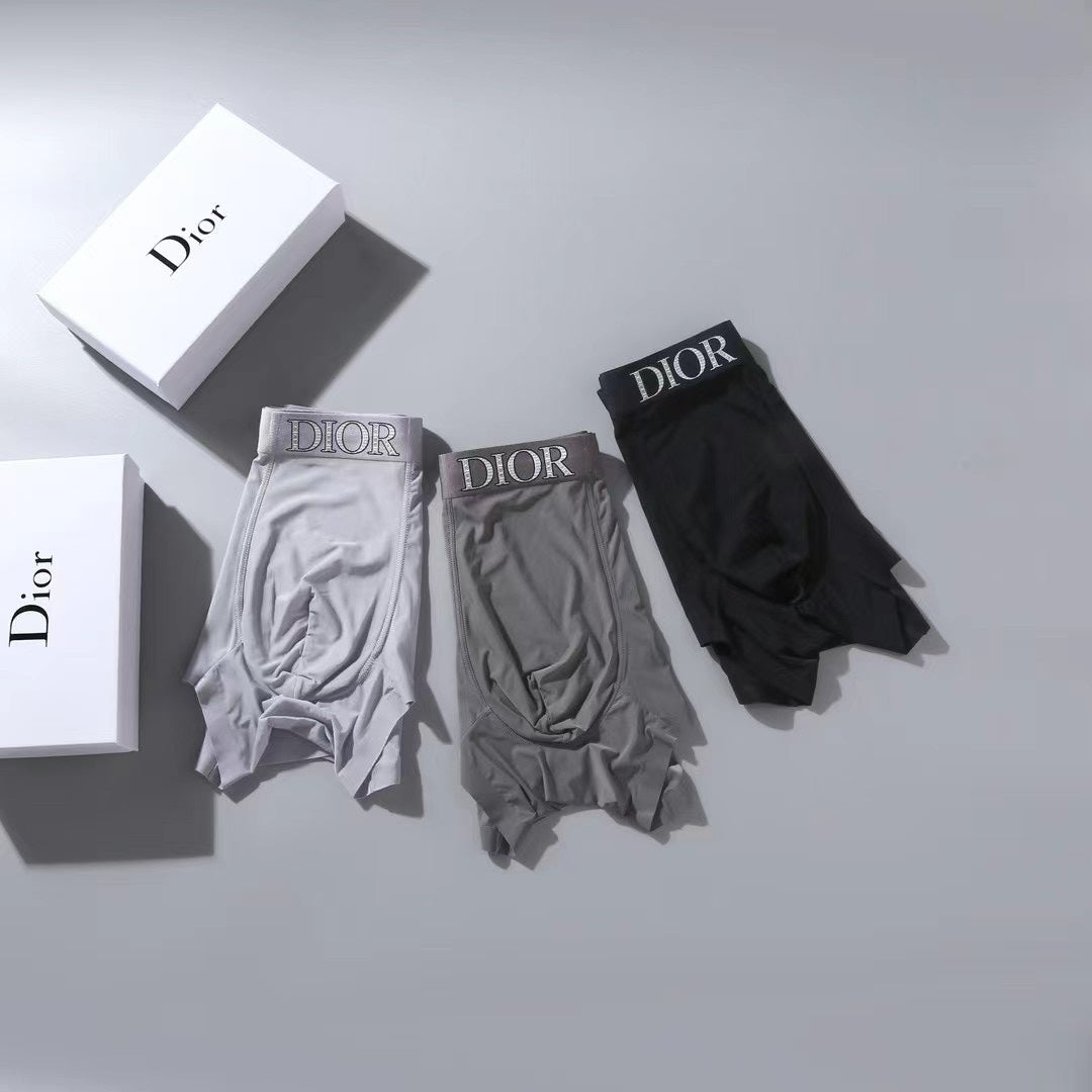 Dior Grey Black Broad Wordmark Waist Boxer Briefs, image 6