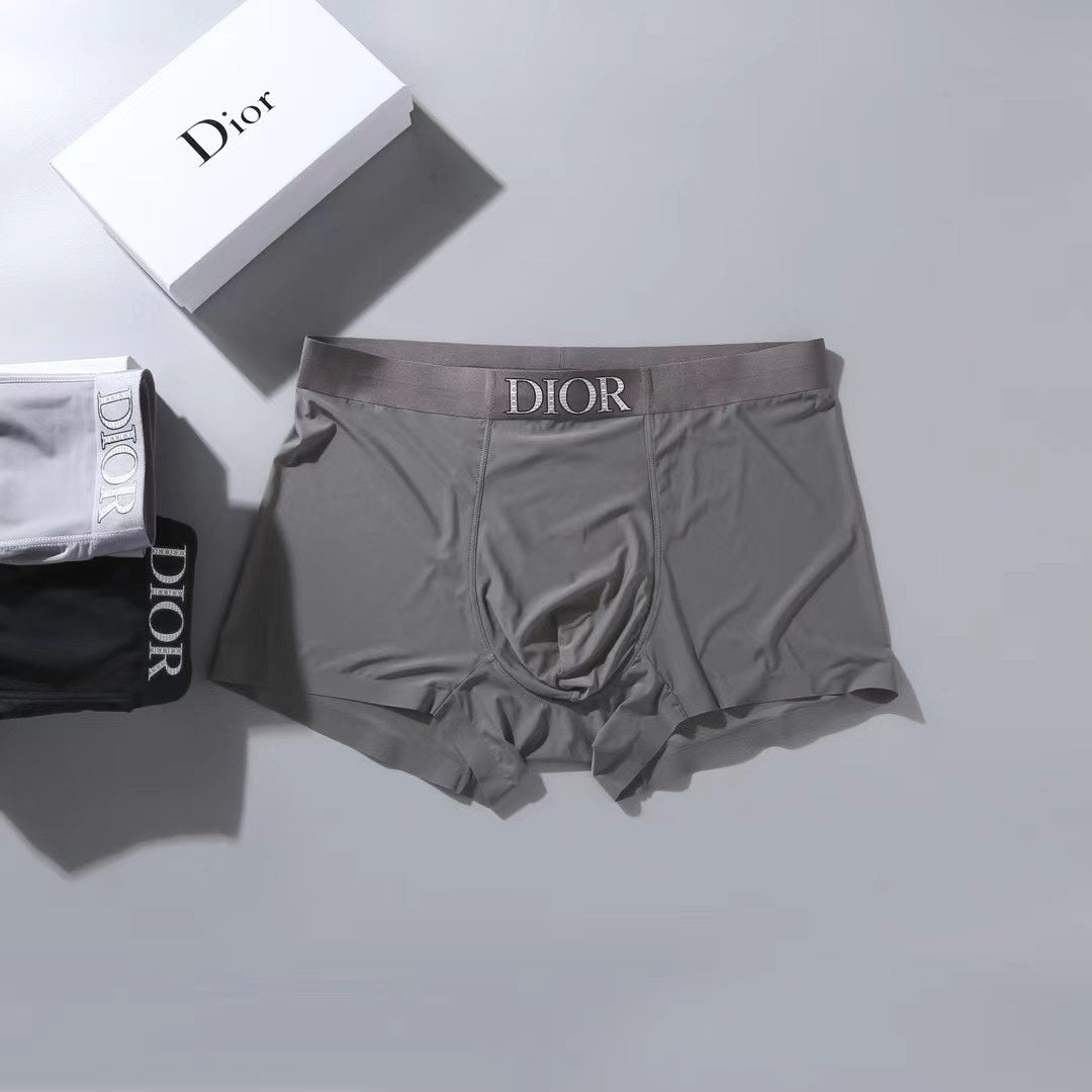 Dior Grey Black Broad Wordmark Waist Boxer Briefs, image 7