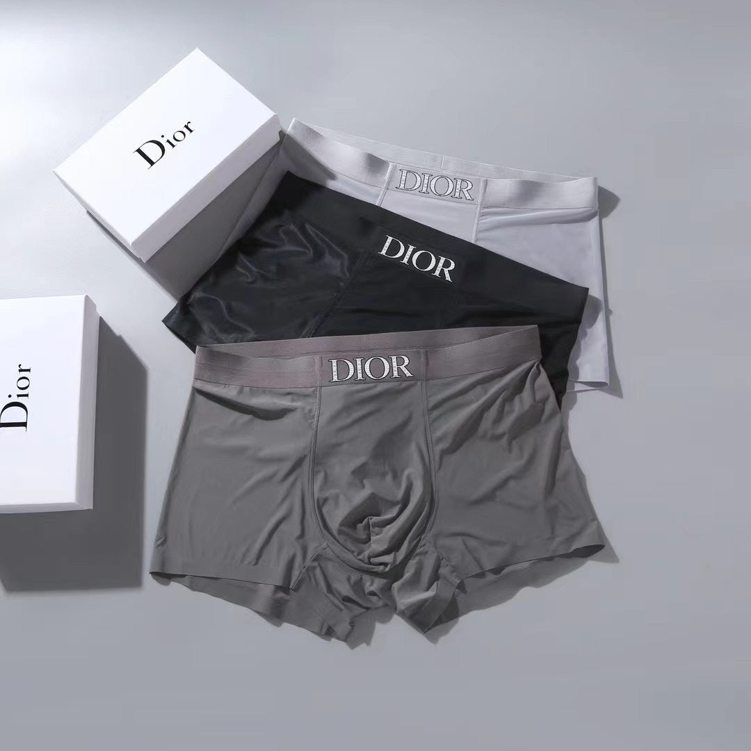 Dior Grey Black Broad Wordmark Waist Boxer Briefs, image 4