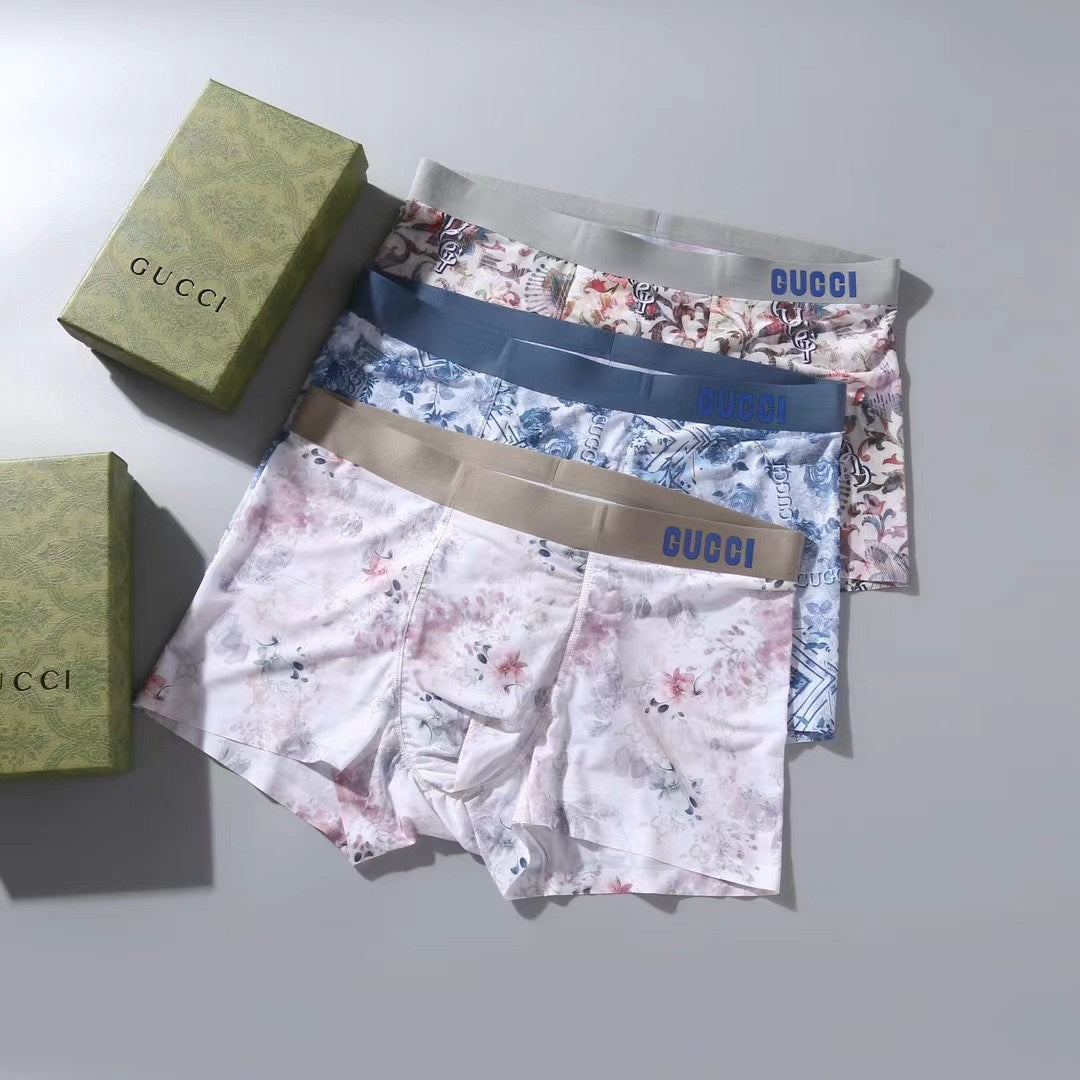 Gucci Blue Lilac Floral Print Boxer Briefs, image 2