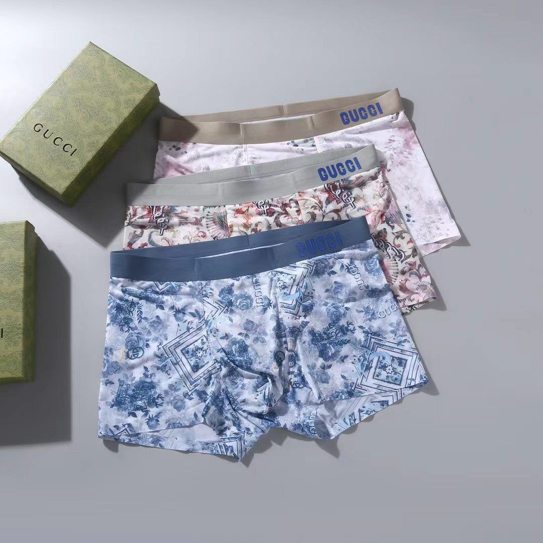 Gucci Blue Lilac Floral Print Boxer Briefs, image 1