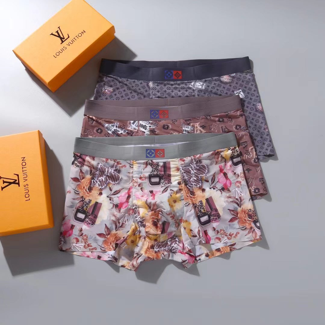 Louis Vuitton Muted Multicolour Dense Floral Print Boxer Briefs, image 1