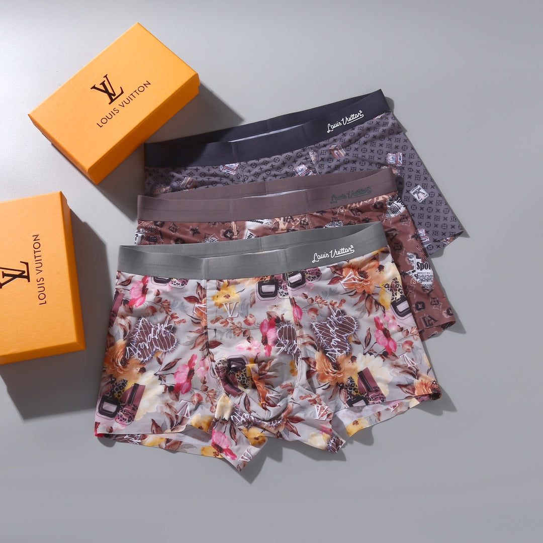 Louis Vuitton Muted Multicolour Floral Print Boxer Briefs, image 1