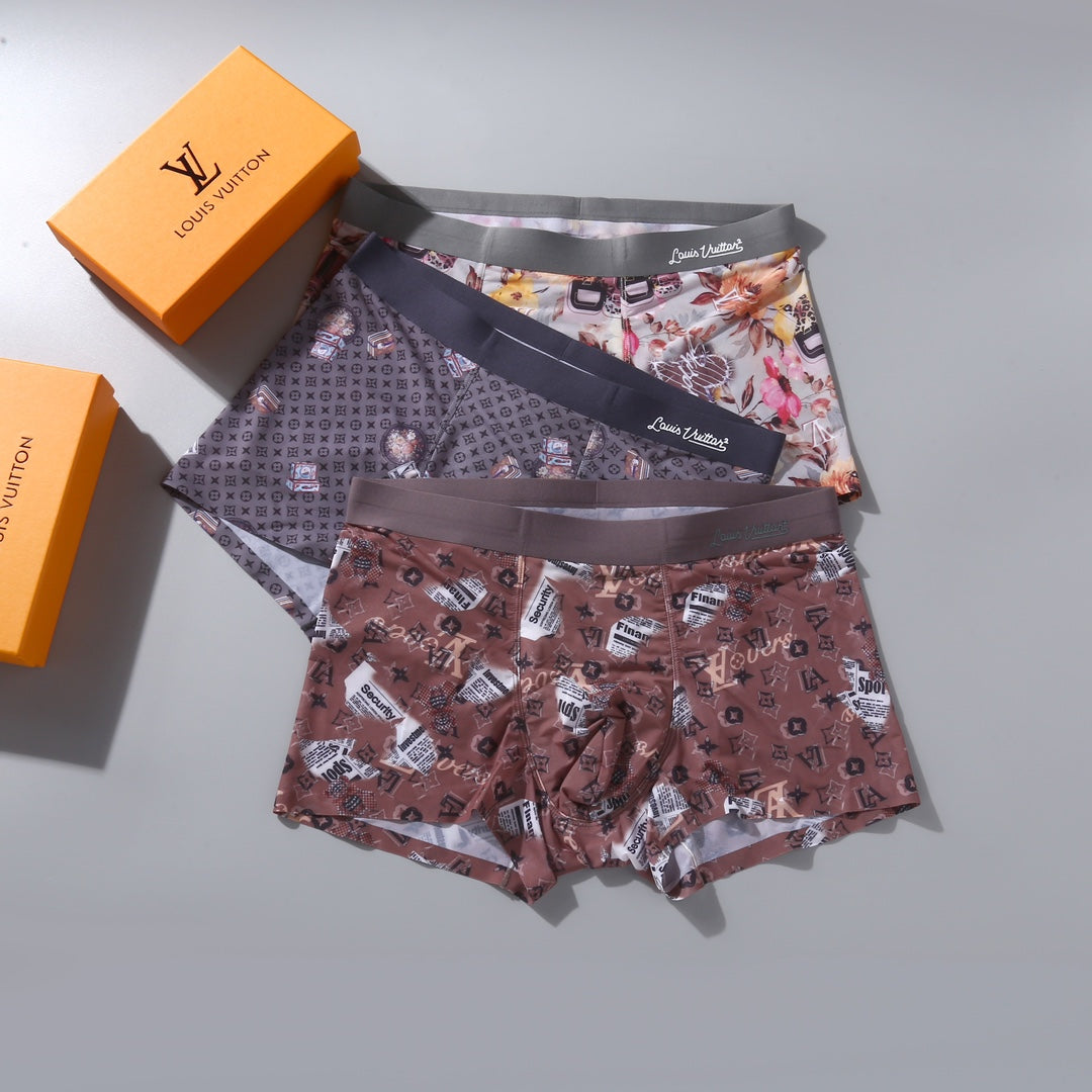Louis Vuitton Muted Multicolour Floral Print Boxer Briefs, image 4