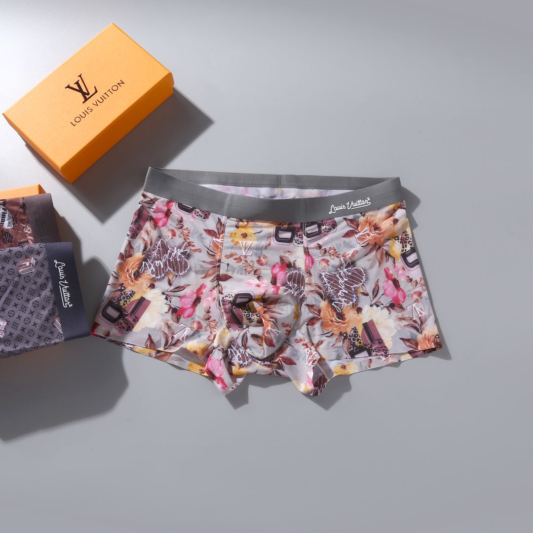 Louis Vuitton Muted Multicolour Floral Print Boxer Briefs, image 7