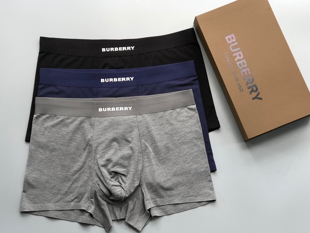 Burberry Boxed Black Navy Broad Letter Waist Boxer Briefs, image 2