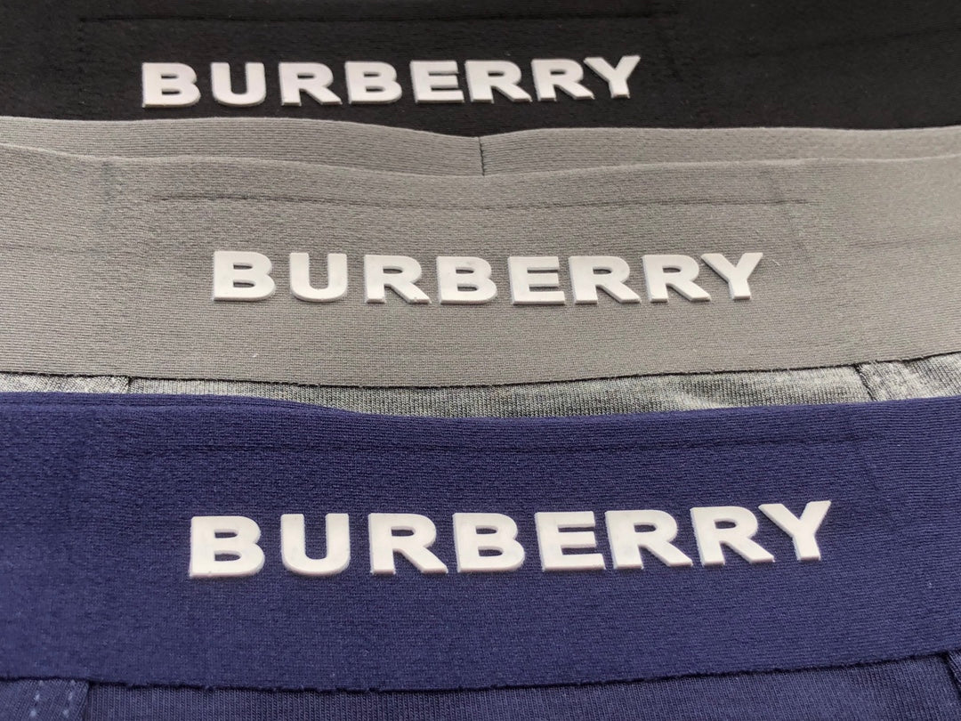 Burberry Boxed Black Navy Broad Letter Waist Boxer Briefs, image 9