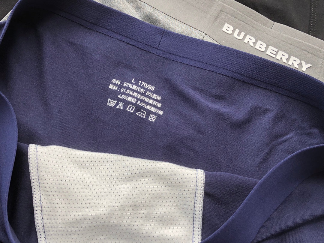 Burberry Boxed Black Navy Broad Letter Waist Boxer Briefs, image 8