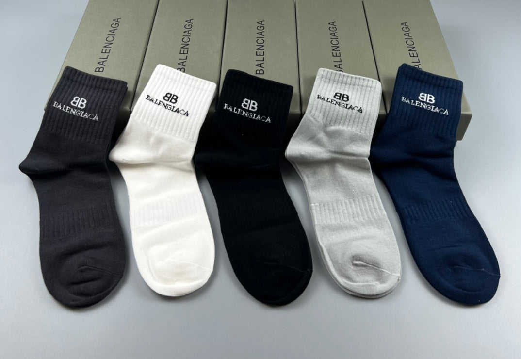 Balenciaga Neutral Small Side BB Crew Socks, image 4