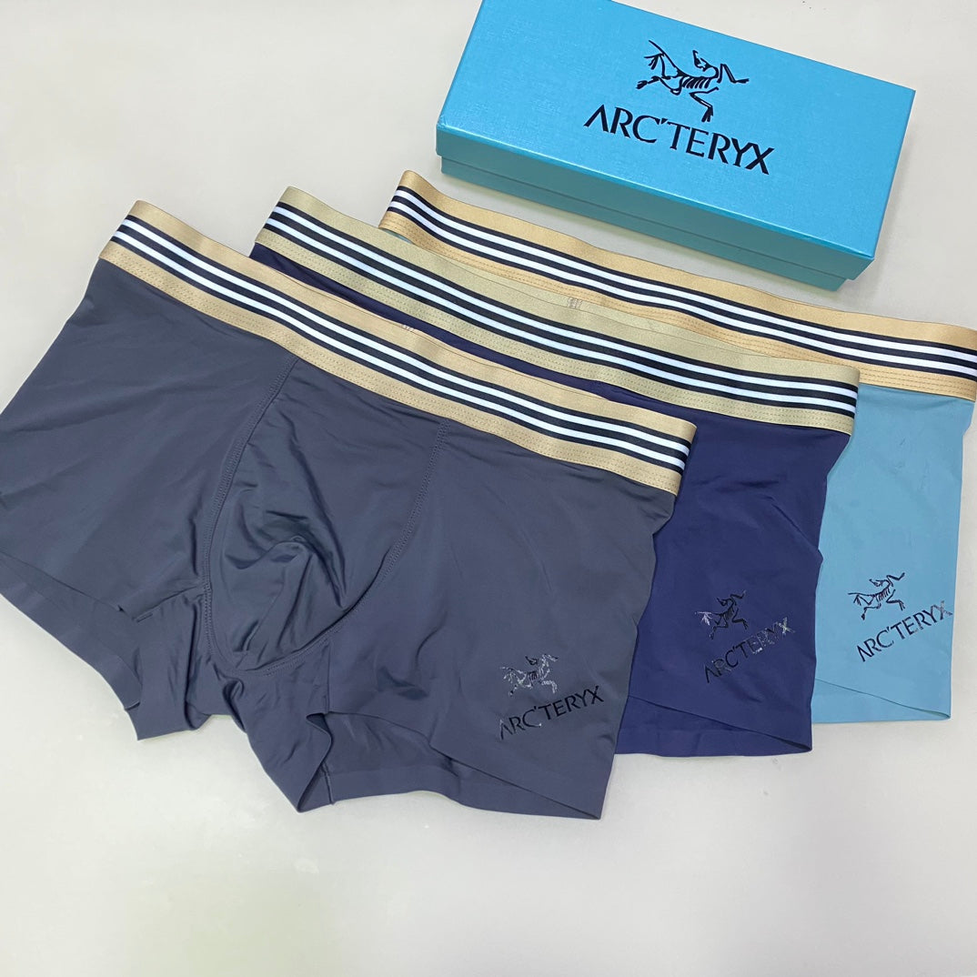 Arc'teryx Blue Grey Narrow Stripe Waist Boxer Briefs, image 2