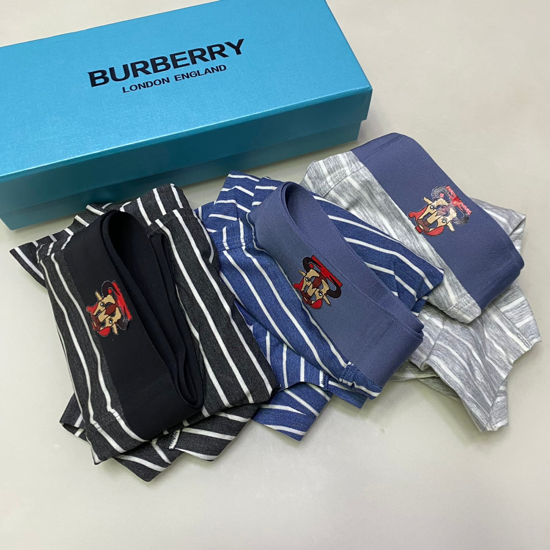 Burberry Blue Grey Fine Horizontal Stripes Boxer Briefs, image 8