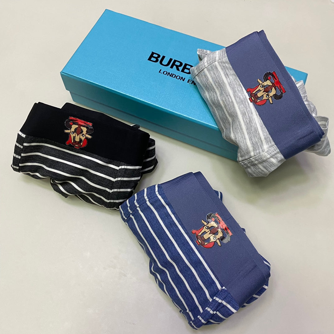 Burberry Blue Grey Fine Horizontal Stripes Boxer Briefs, image 7