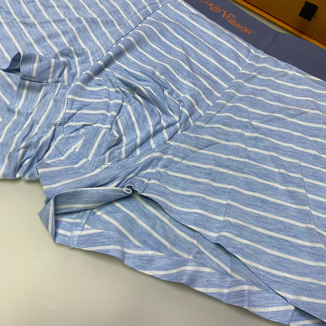 Louis Vuitton Fine Blue Grey Horizontal Stripes Boxer Briefs, image 6
