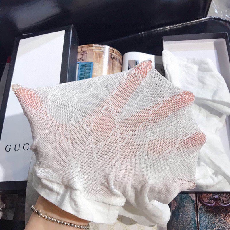 Gucci Grey Sheer Allover Pattern Patterned Hosiery, image 6