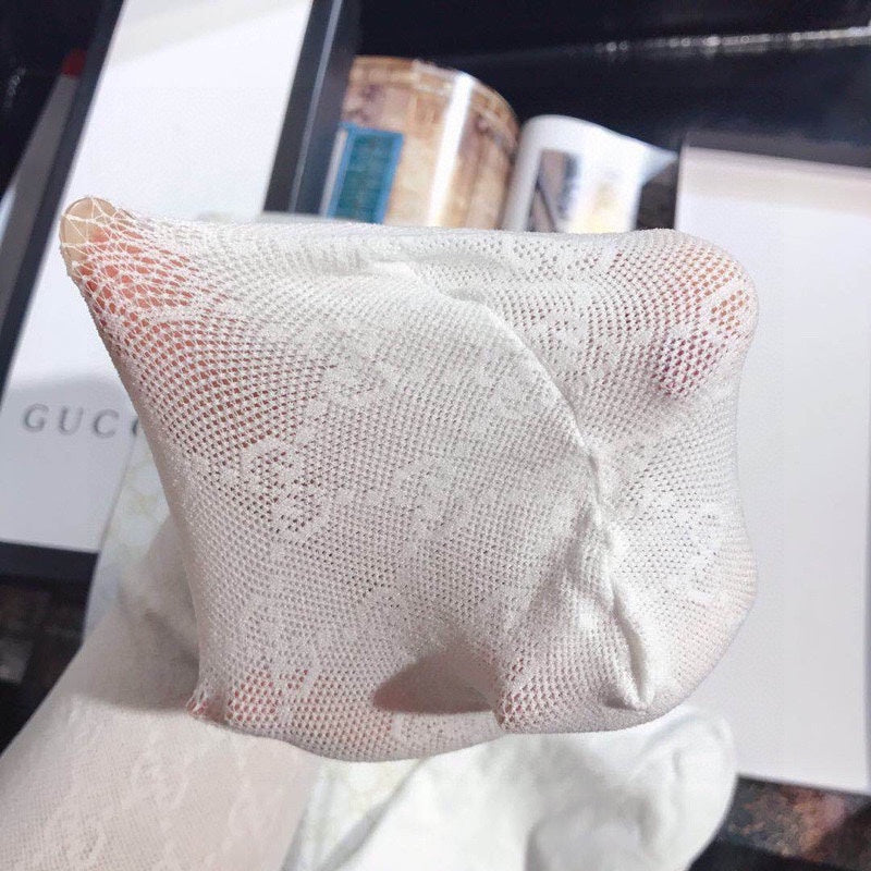 Gucci Grey Sheer Allover Pattern Patterned Hosiery, image 4