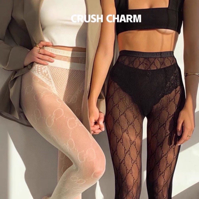 Gucci Black Sheer Pattern Legwear Patterned Tights, image 1
