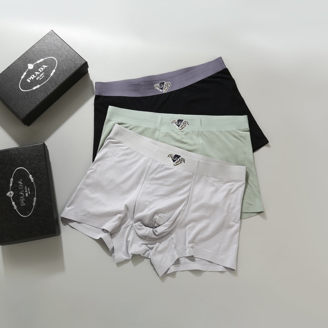 Prada Black Mint Grey Side Motif Boxer Briefs, image 3