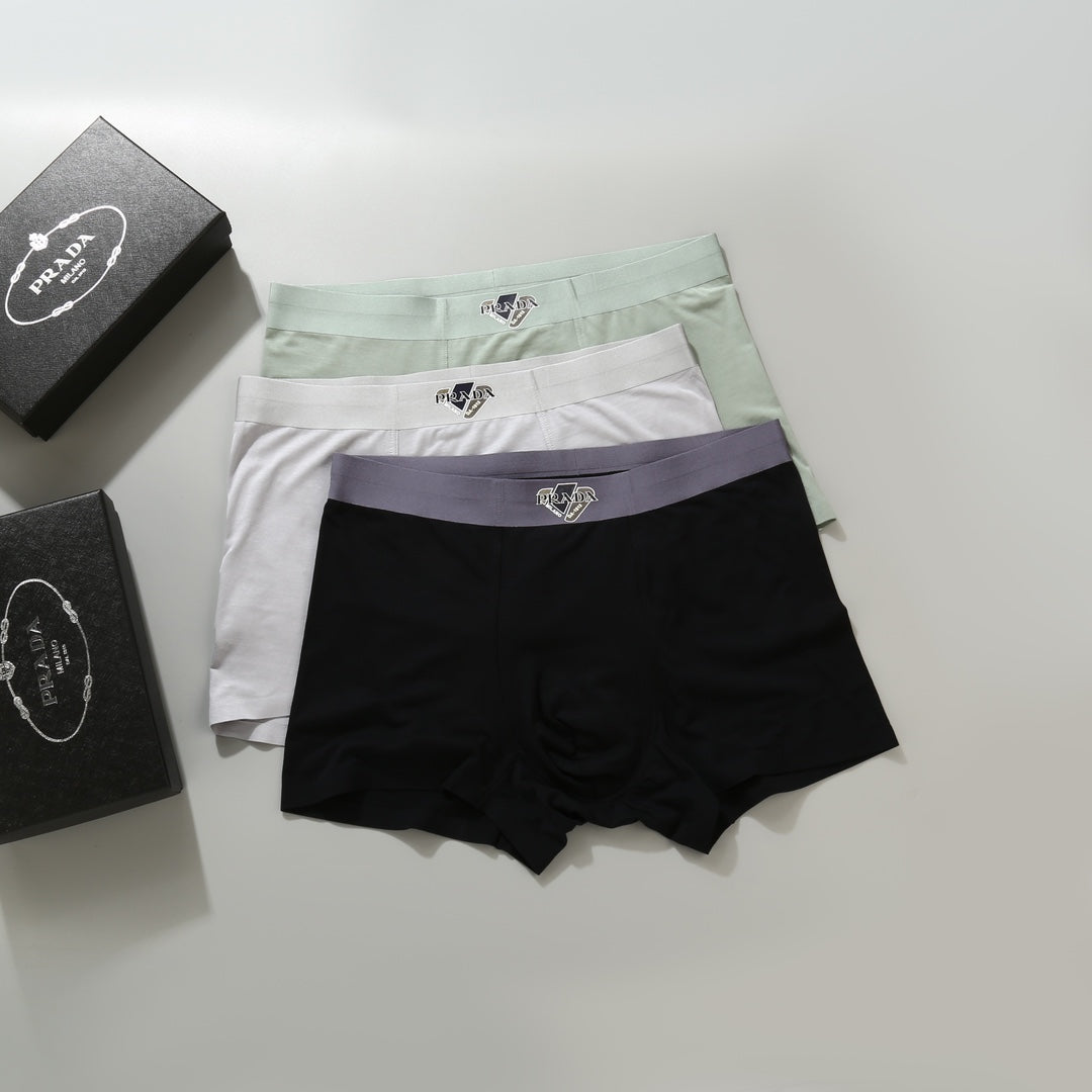 Prada Black Mint Grey Side Motif Boxer Briefs, image 1