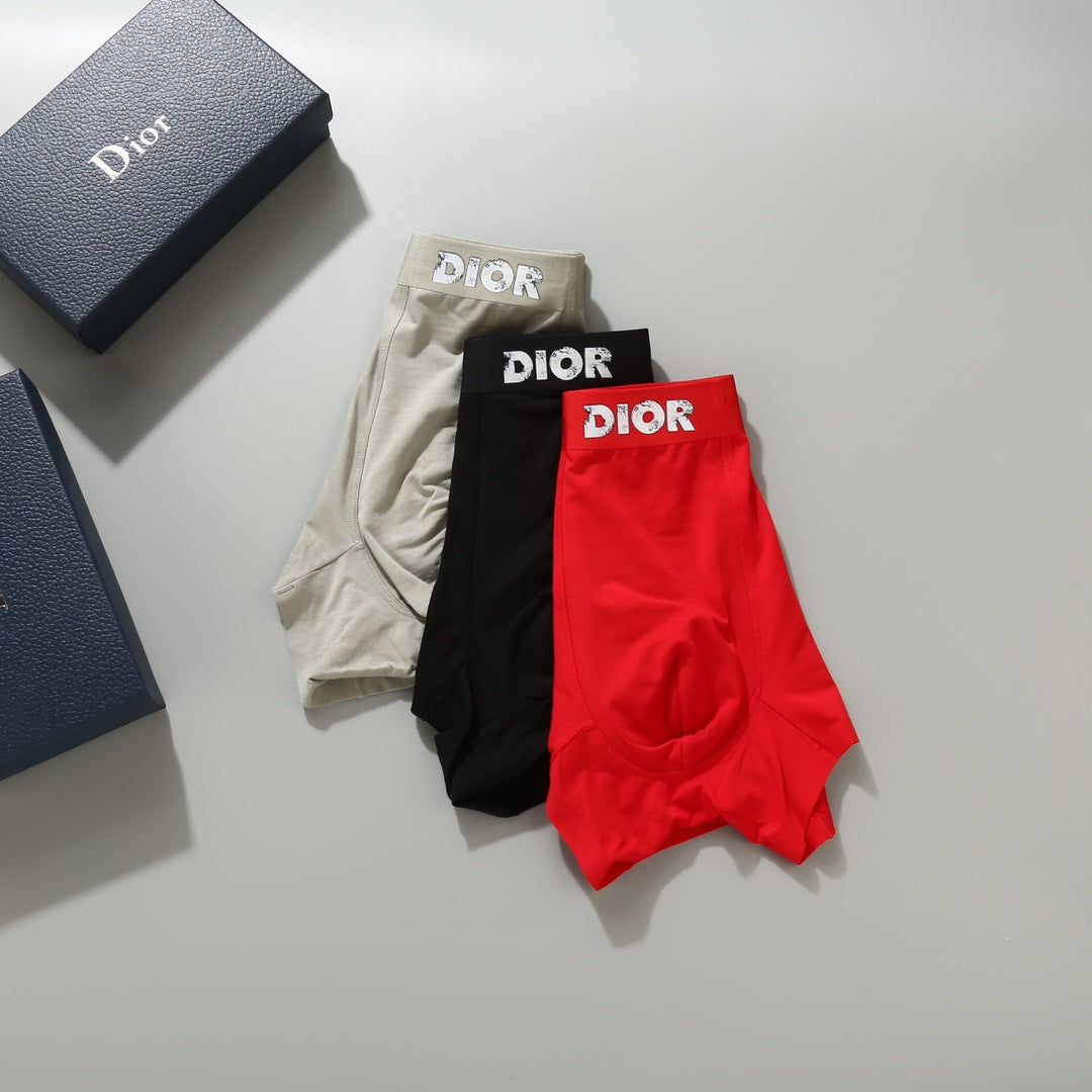 Dior Red Cream Black Small Waist Text Boxer Briefs, image 5
