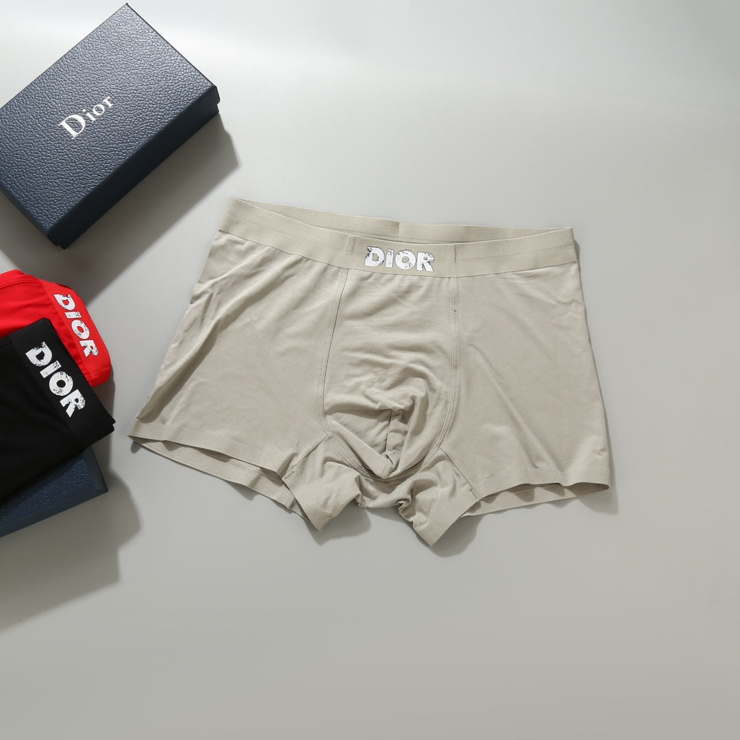 Dior Red Cream Black Small Waist Text Boxer Briefs, image 8