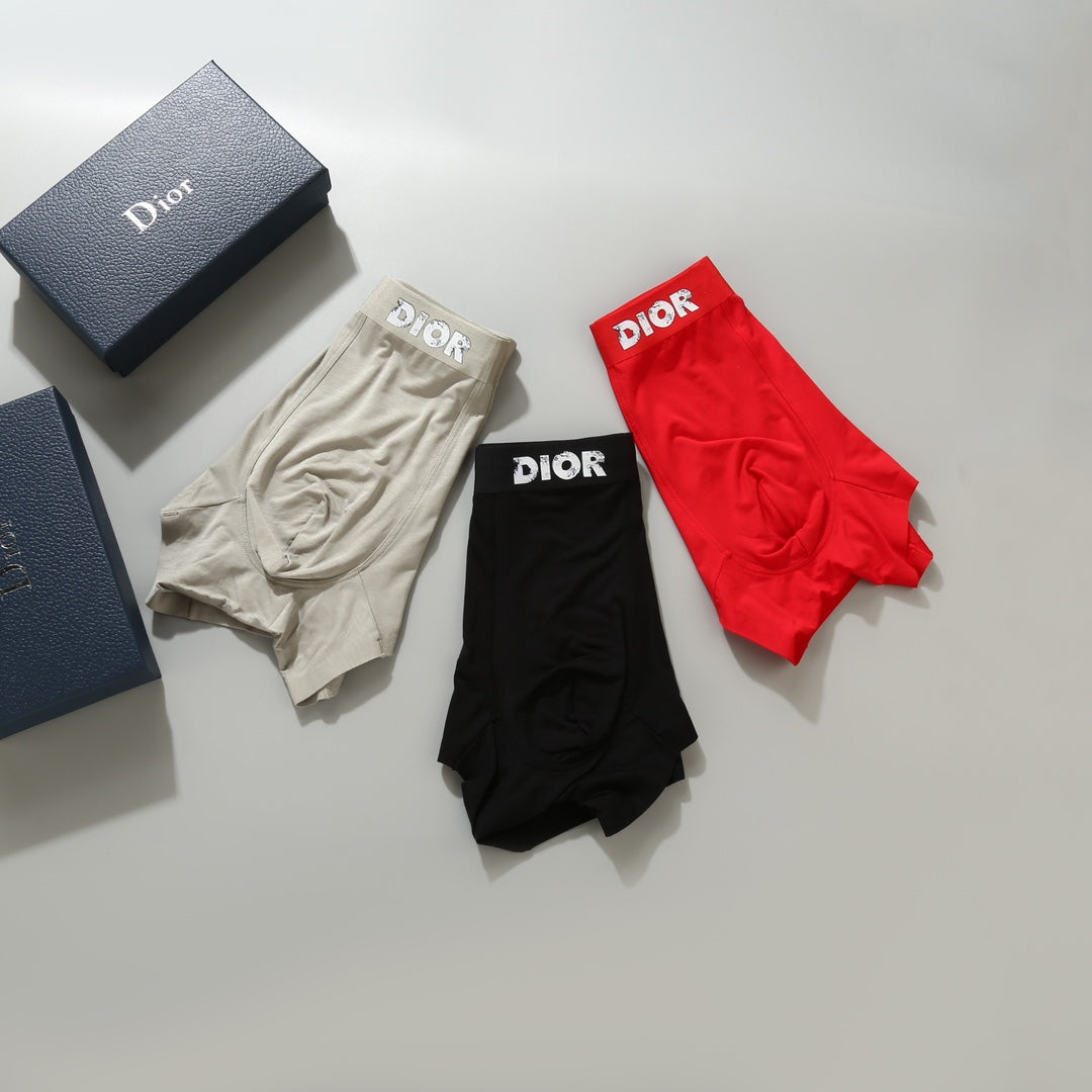 Dior Red Cream Black Small Waist Text Boxer Briefs, image 6